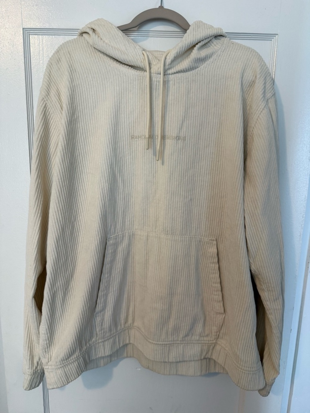 Zara Beige Corduroy Hoodie Sweatshirt